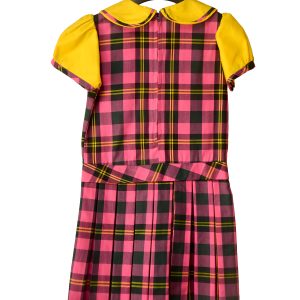 Pink and Yellow Checkered School Uniform