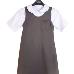 Grey and White Girls School Uniform